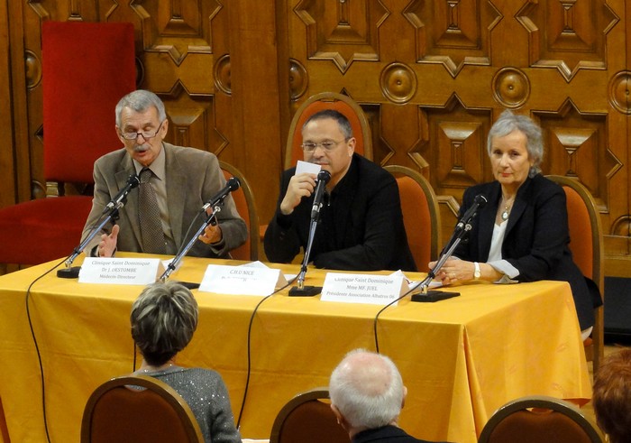 Dr J.DESTOMBE, Doyen BENCHIMOL et Marie-France